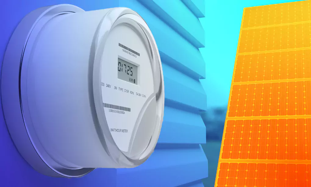 Energy meter on the side of a house