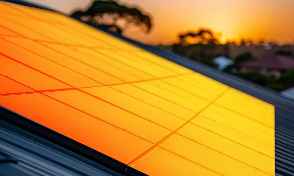 Solar panels on top of a house